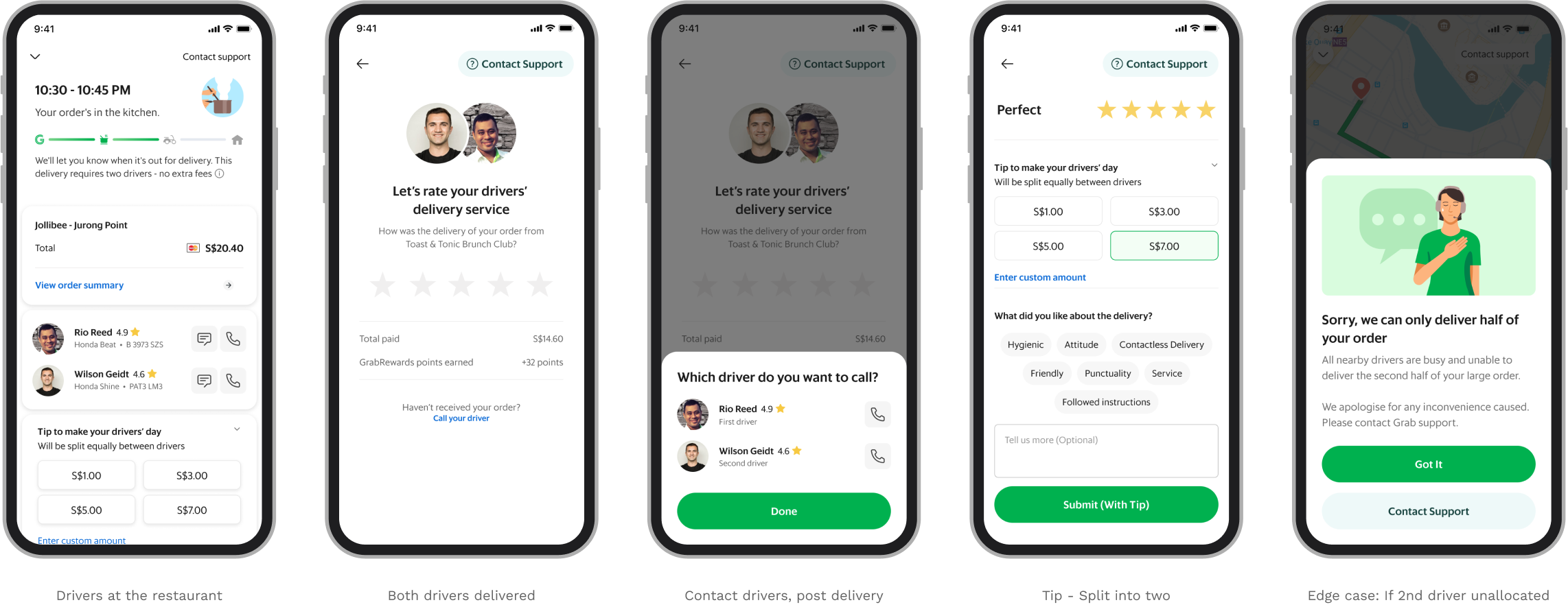 Grab large Order other screens