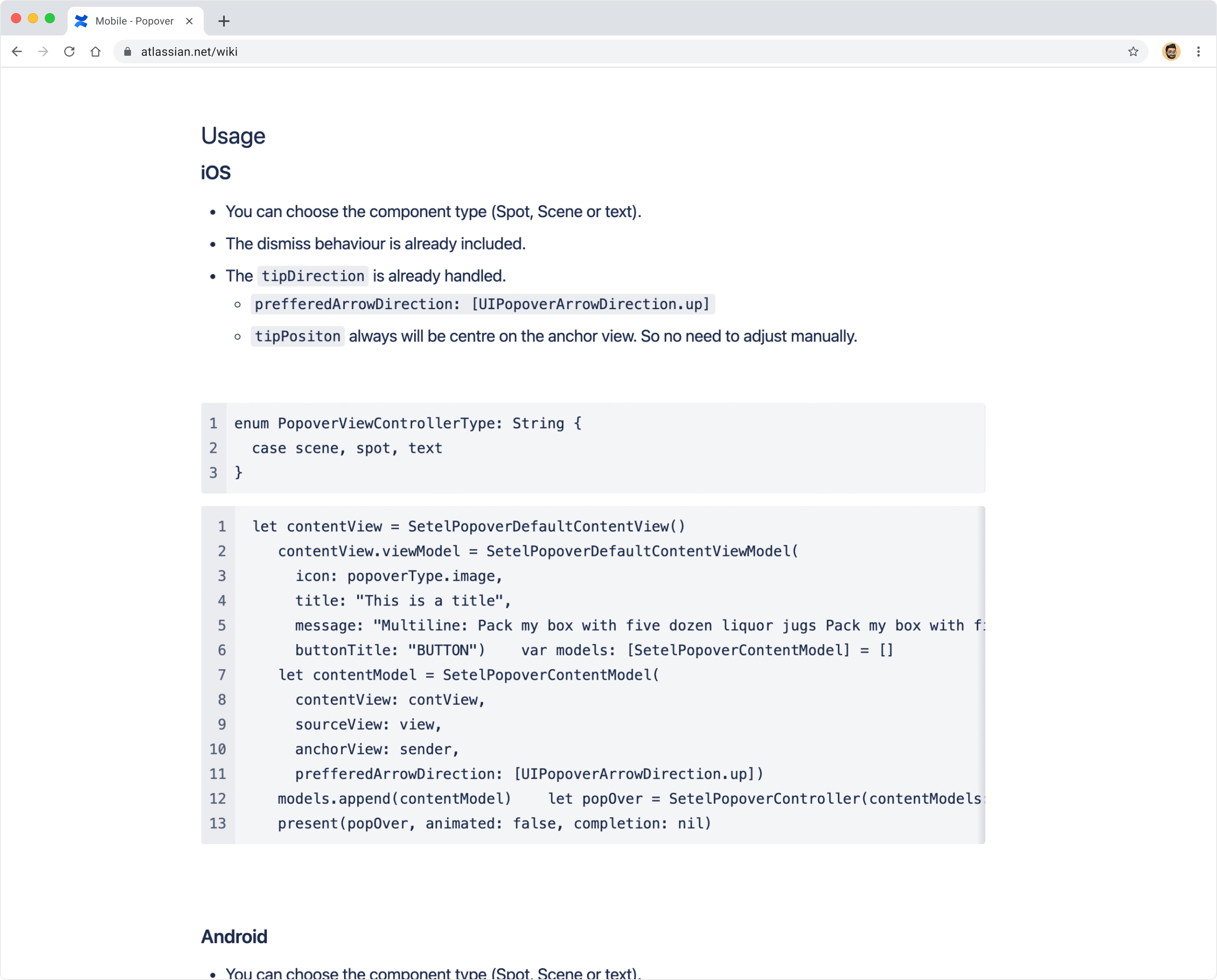 Documentation example