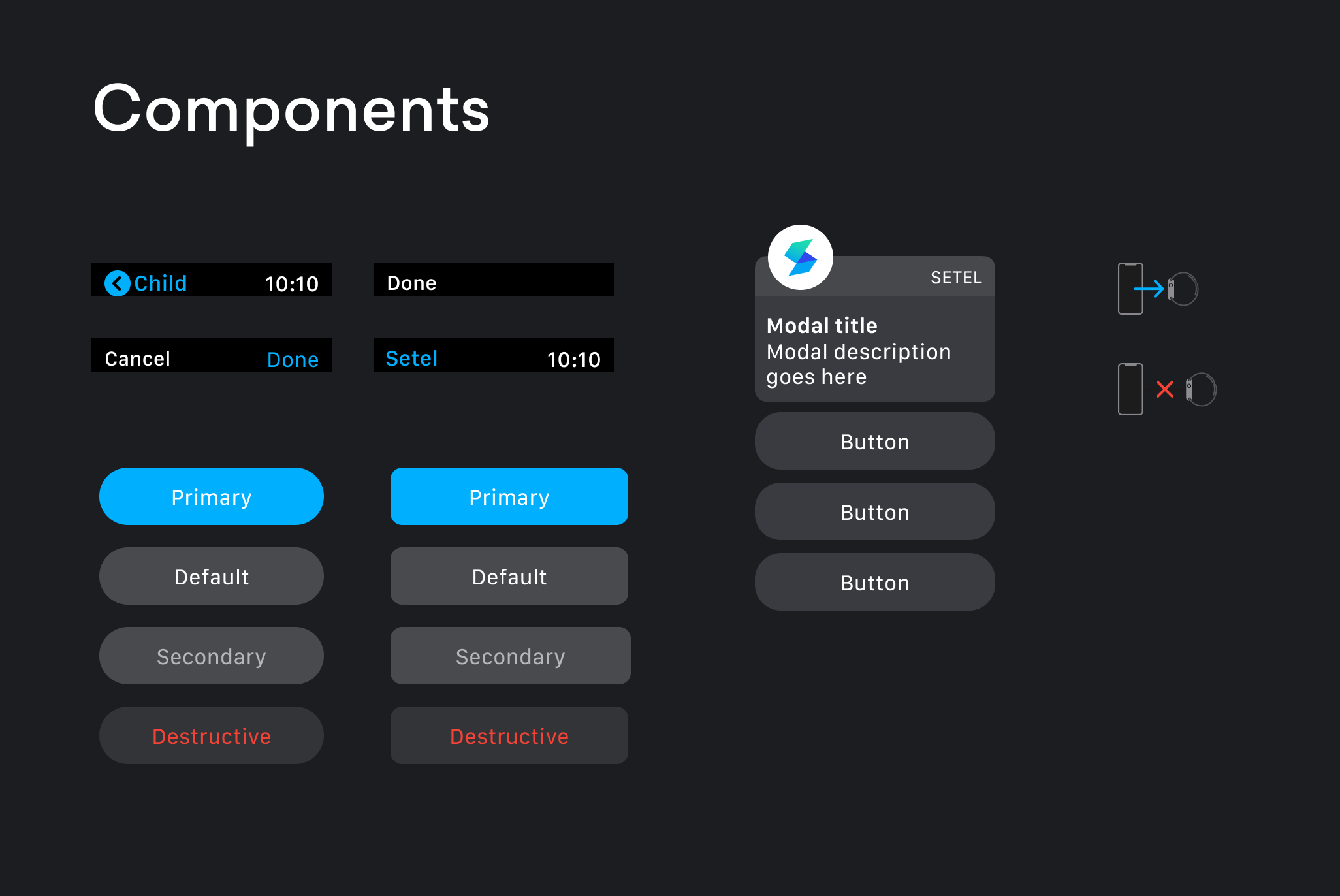 Watch design system components
