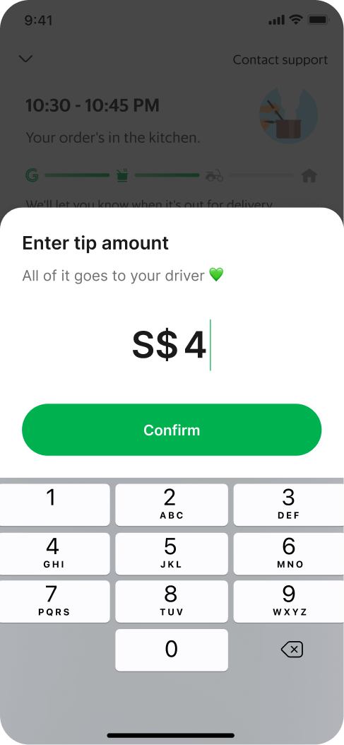 State 3: Custom tip amount entry